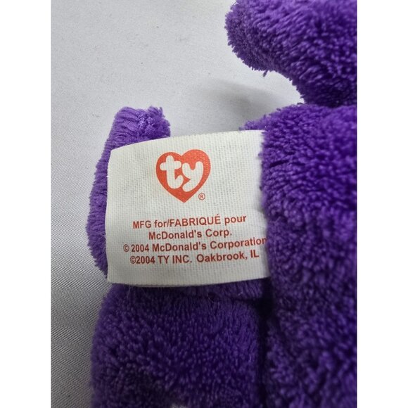 Grimace The Bear Ty Teenie Beanie Babies McDonalds 2004 Promo Bag #12 - Picture 5 of 5